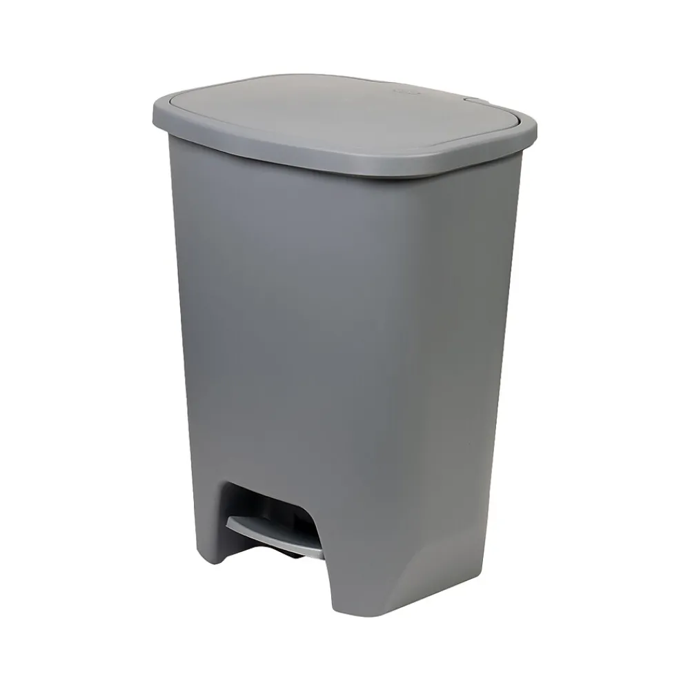 Plastic Step Trash Can, 20-Gallon, Gray (GLD-74231-1)<Glad Best