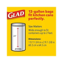 Quick-Tie 13-Gallon Tall Kitchen Trash Bag, 23.75