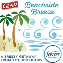 Small Kitchen Drawstring Trash Bags, 4 Gallon, Blue, Febreze Beachside Breeze, 80/Box (79155)<Glad Discount