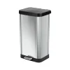 Stainless Steel Step Trash Can, 20-Gallon, Stainless Steel/Black (GLD-74507)<Glad Online
