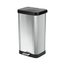 Stainless Steel Step Trash Can, 20-Gallon, Stainless Steel/Black (GLD-74507)<Glad Online