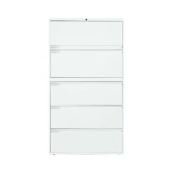 File Cabinets*Global 9300 Plus Series 5-Drawer Lateral File Cabinet, Locking, Letter/Legal, Designer White, 36" (TD9336P5F1HDWT)