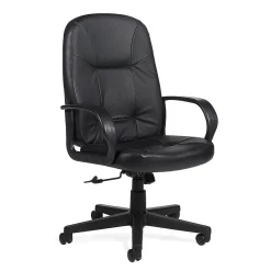 Office Chairs*Global Arno High Back Tilter Custom Leather Chair, Black