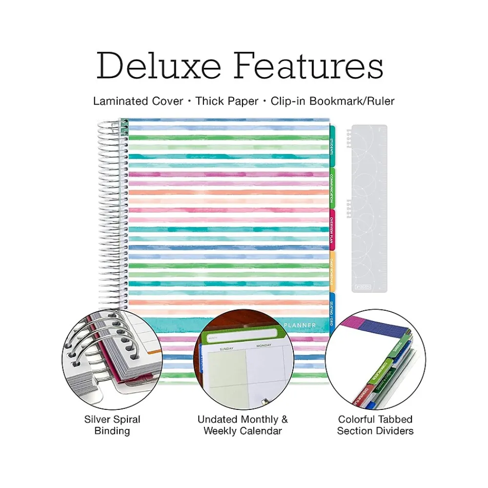 Academic Planners|Global Printed Products Deluxe 8.5" x 11" Teacher Academic Planner, Multicolor (DTP-0001-U22-S)