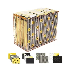 Hanging File Folders|Global Printed Products Deluxe Designer Sunflower Hanging File Folder Kit, 1/3-Cut Tab, Letter Size, Assorted Colors