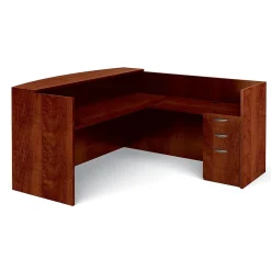 L-Desks*Global Superior BUNDLE15 Workstation, Dark Cherry
