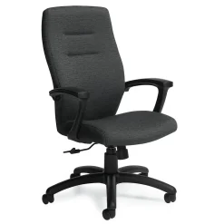 Office Chairs*Global Synopsis Quilt Fabric High Back Tilter Chair, Charcoal Gray