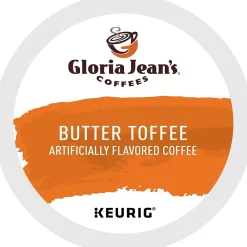 Gloria Jean's Coffees Butter Toffee Coffee, Keurig K-Cup Pod, Medium Roast, 96/Carton (60051-012CT)