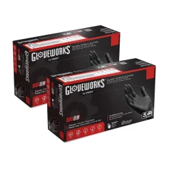 GPNB Nitrile Industrial Grade Gloves, Medium, Black, 100/Box (GPNB44100)<GloveWorks Best