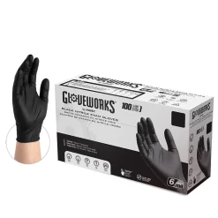 GWBEN Nitrile Exam Gloves, 2X-Large, Black, 100/Box, 10 Boxes/Carton (GWBEN49100XX)<GloveWorks Sale