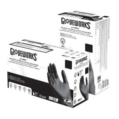 GWBEN Nitrile Exam Gloves, 2X-Large, Black, 100/Box, 10 Boxes/Carton (GWBEN49100XX)<GloveWorks Sale