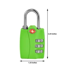 Travergo 3-Digit Combination Lock, Green (TR1120GN)<Go Green Power Discount