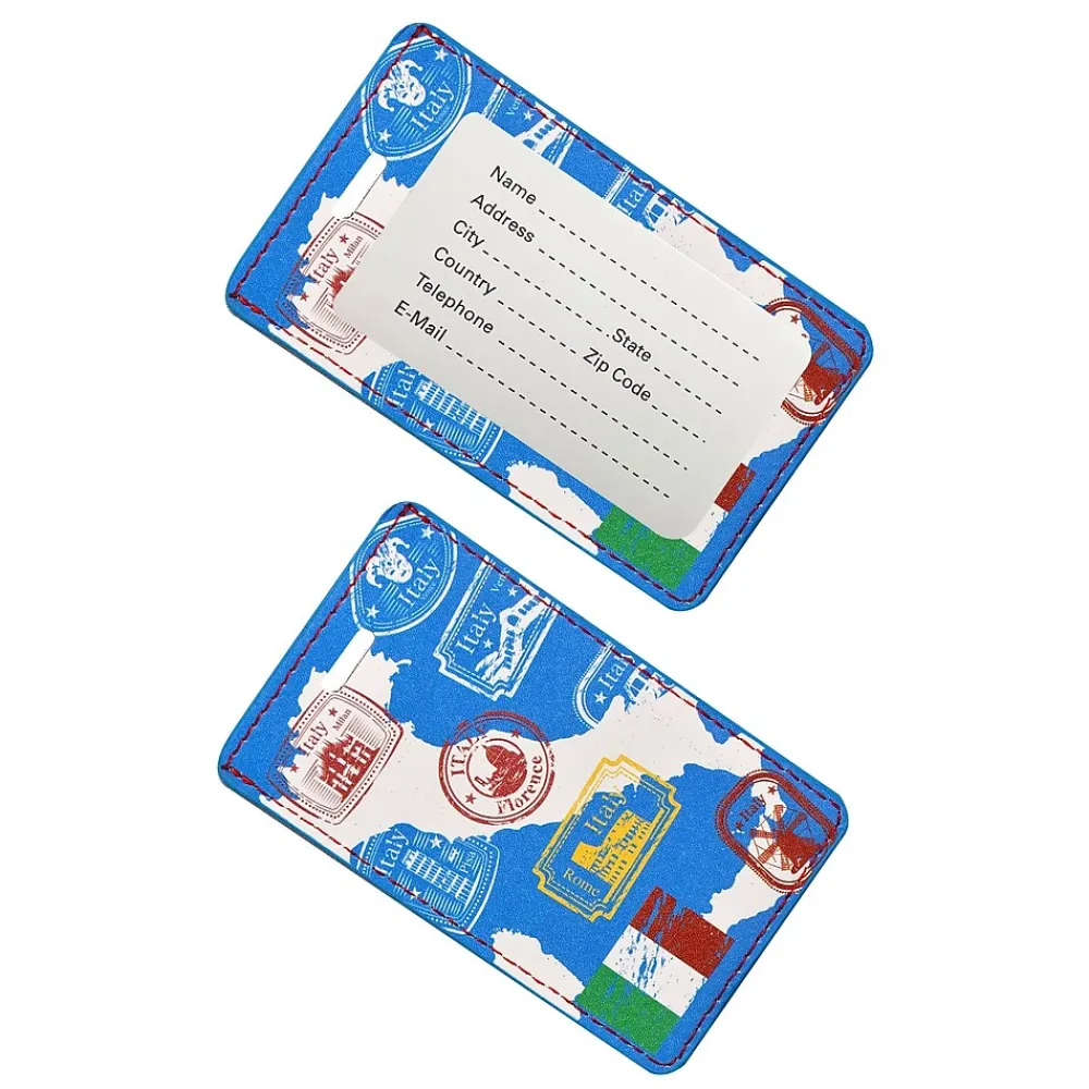 Travergo Map of Italy Luggage Tag, Blue (TR1276)<Go Green Power Hot