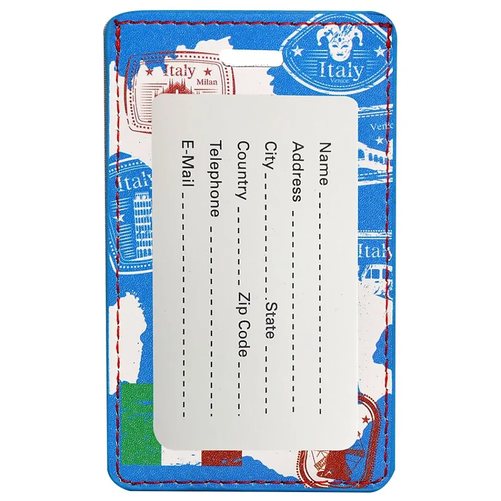 Travergo Map of Italy Luggage Tag, Blue (TR1276)<Go Green Power Hot