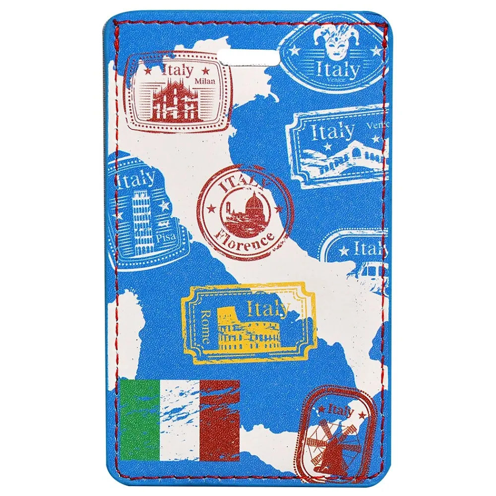 Travergo Map of Italy Luggage Tag, Blue (TR1276)<Go Green Power Hot