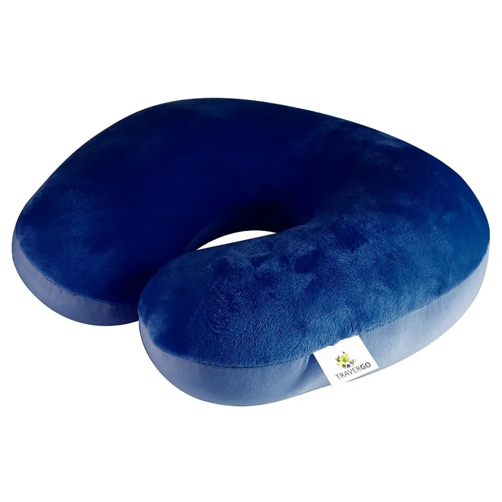 Travergo Polyester Travel Pillow, Blue (TR1020BL)<Go Green Power