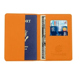 Travergo Passport Holder, Orange (TR1220OR)<Go Green Power Sale