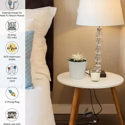 GoGreen Power 15' Extension Cord, 3-Outlet, 16 AWG, Brown (GG-24815-3)