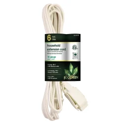GoGreen Power 6' Extension Cord, 3-Outlet, 16 AWG, White (GG-24706-10)