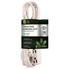 GoGreen Power 8' Extension Cord, 3-Outlet, 16 AWG, White (GG-19608)
