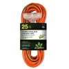 GoGreen Power 25' Indoor/Outdoor Extension Cord, 3-Outlet, 14 AWG, Orange (GG-15125)