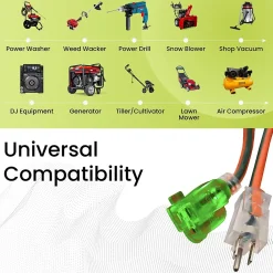 GoGreen Power 50' Indoor/Outdoor Extension Cord, 12 AWG, Orange (GG-14050)