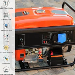 GoGreen Power 2' Indoor/Outdoor Extension Cord, 3-Outlet, 12 AWG, Orange (GG-15302)