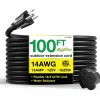 GoGreen Power 100' Indoor/Outdoor Extension Cord, 14 AWG, Black (GG-13800BK)