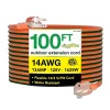 GoGreen Power 100' Indoor/Outdoor Extension Cord, 14 AWG, Orange (GG-13800)