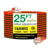 GoGreen Power 25' Indoor/Outdoor Extension Cord, 16 AWG, Orange (GG-13725)