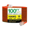 GoGreen Power 100' Indoor/Outdoor Extension Cord, 16 AWG, Orange (GG-13700)