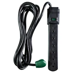 GoGreen Power 6 Outlet Surge Protectors, 6' Cord, Black (GG-16106MSBK)
