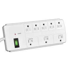 GoGreen Power 6' Surge Protector, 8 Outlet, White (GG-18316WH)