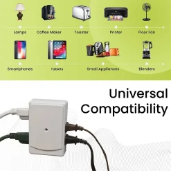 GoGreen Power Side Mount Wall Tap, 6 Outlet White (GG-16000TSM)