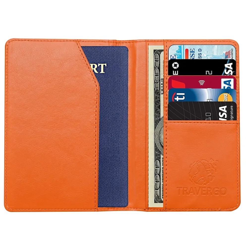Travergo Passport Holder, Orange (TR1240OR)<GoGreen Power Best