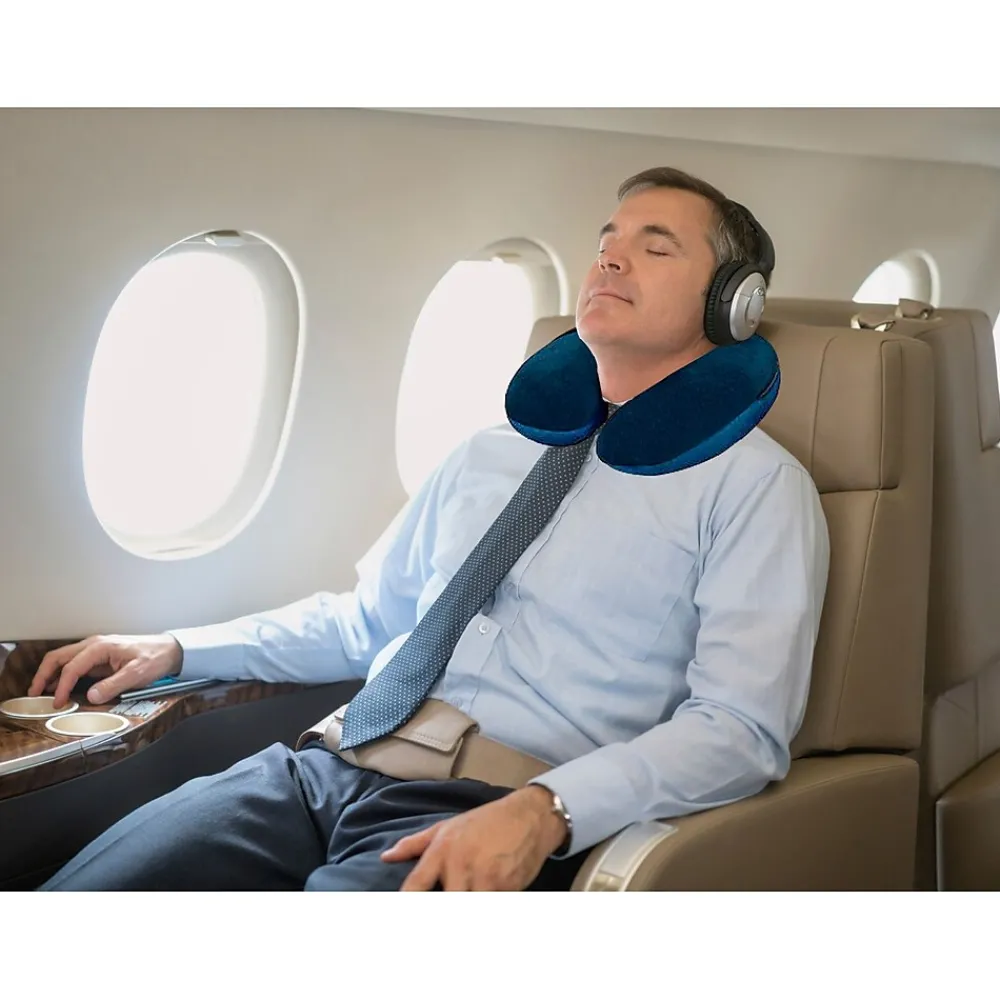Travergo Polyester Travel Pillow, Black (TR1020BK)<GoGreen Power Online