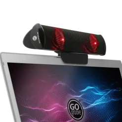 Hot Gogroove SonaVERSE Clip-on USB-A Stereo Speaker with LEDs, Red (GGSVUSB200RDWS)