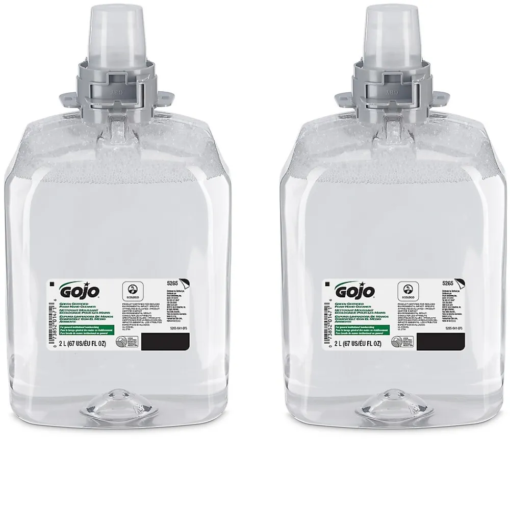 Green Certified Foaming Hand Soap Refill for FMX 20 Dispenser, 2000 ml., 2/Carton (5265-02)<GOJO Best