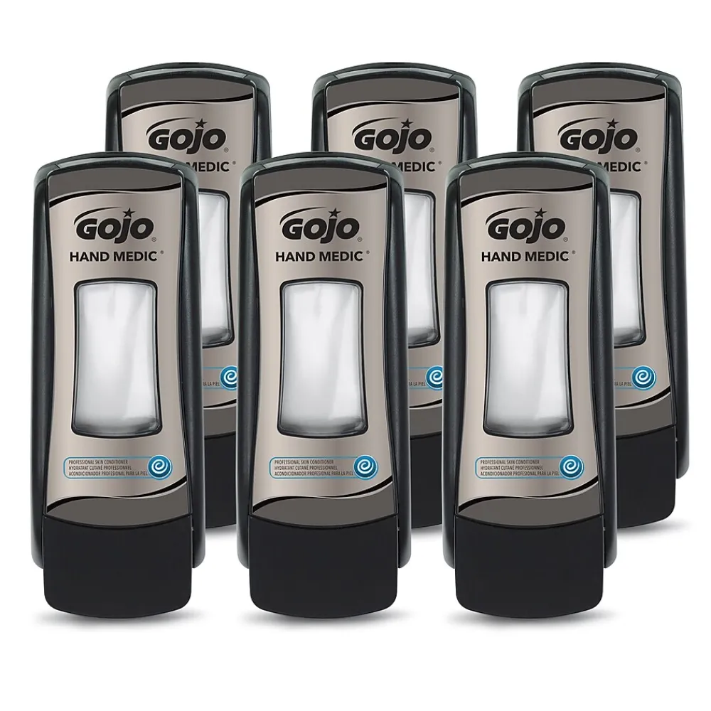 HAND MEDIC ADX-7 Wall Mounted Hand Soap Dispenser, Black/Chrome, 6/Carton (8782-06)<GOJO Best