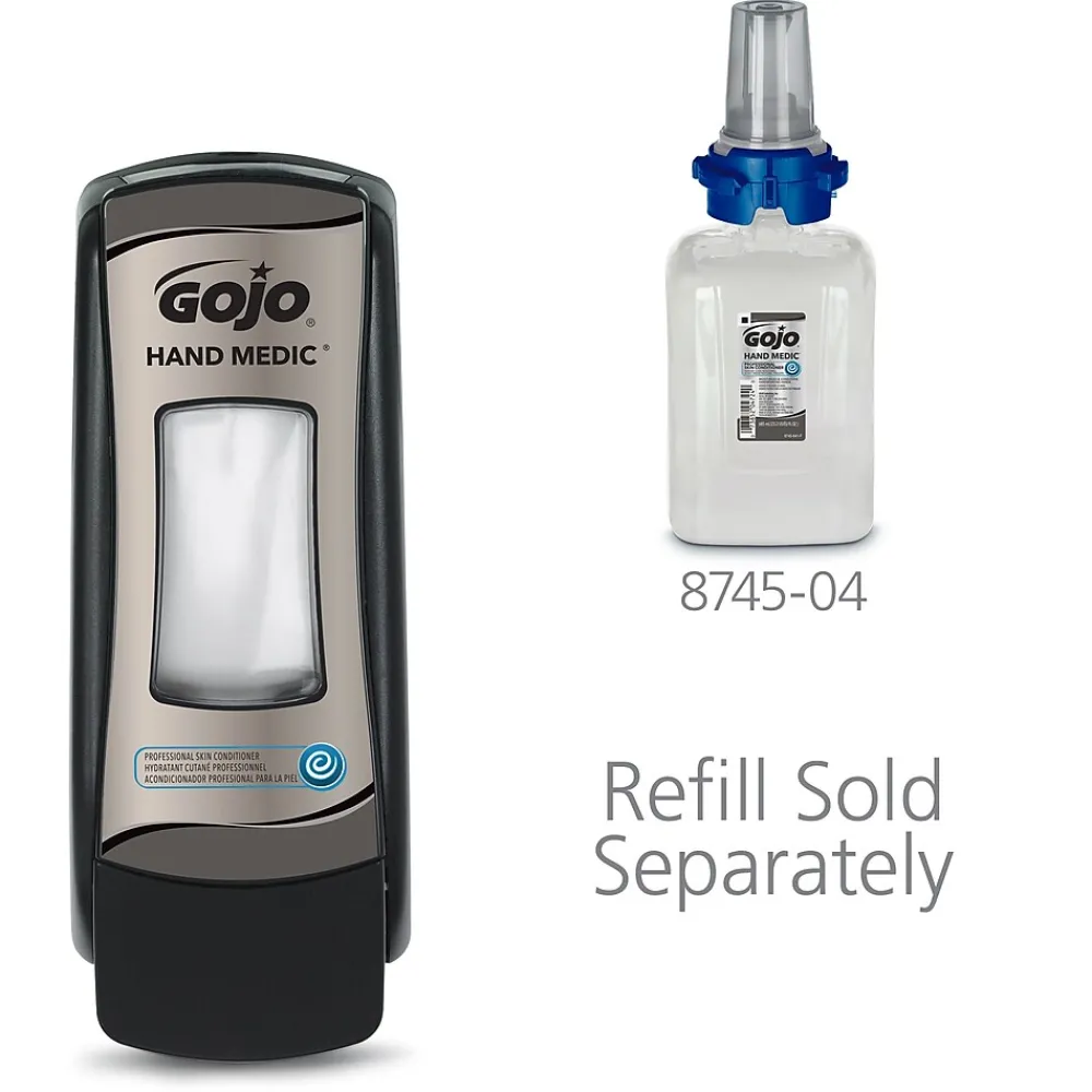 HAND MEDIC ADX-7 Wall Mounted Hand Soap Dispenser, Black/Chrome, 6/Carton (8782-06)<GOJO Best