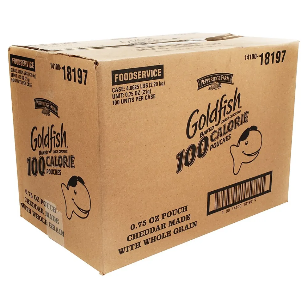 Goldfish Cheddar Crackers, .75 oz., 100 Packs/Box (307-00221)