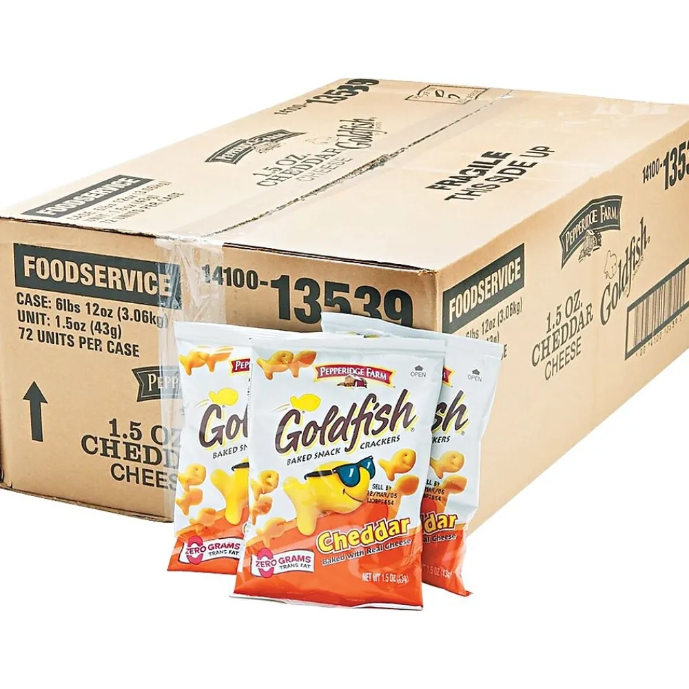 Goldfish Cheddar Crackers, 1.5 oz., 72 Packs/Box (CAM13539)