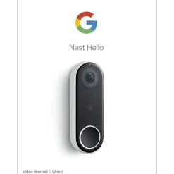 Google Nest Hello WiFi Wired Smart Video Doorbell, Black (5085916)