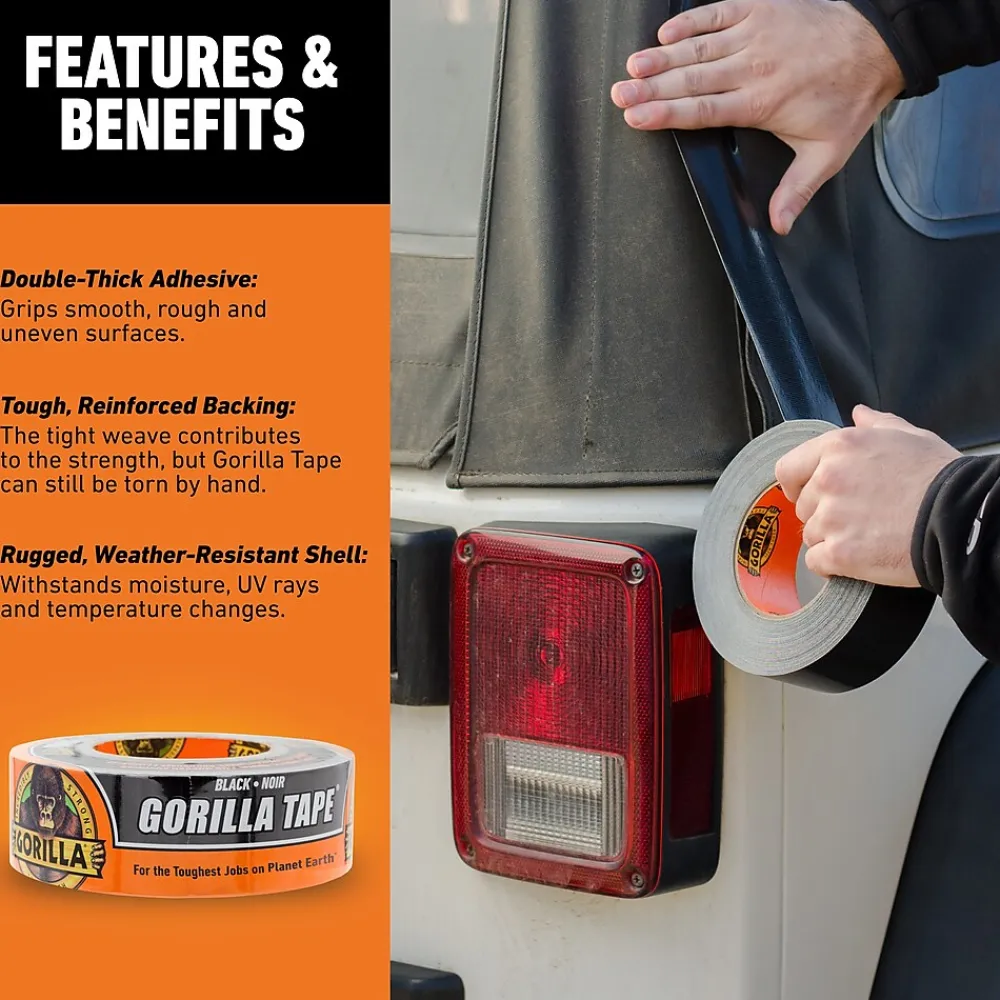 Outlet Gorilla Duct Tape, 1.88" x 30 yds., Black (105629)