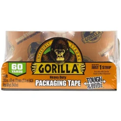 Clearance Gorilla Heavy Duty Tough & Wide Packaging Tape Refill, 2.88" x 30 yd., Clear, 2 Rolls/Pack (6030402)