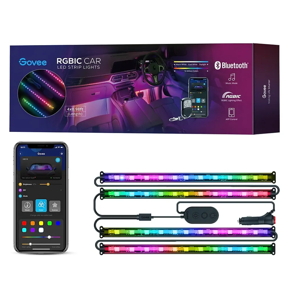 Govee RGBIC Multicolor LED Interior Car Lights (H6119AA1)