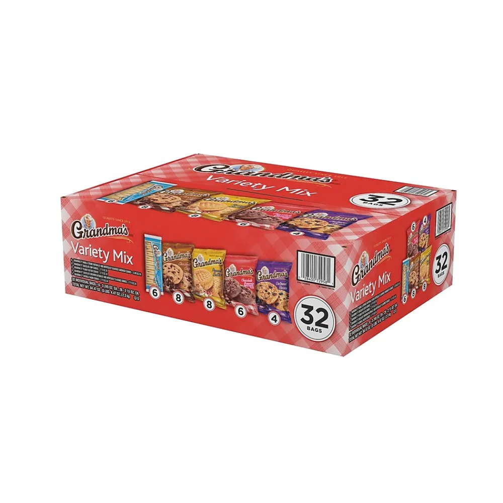 Grandma's Cookies Variety Pack, 32 Packs/Box (FRI14867)