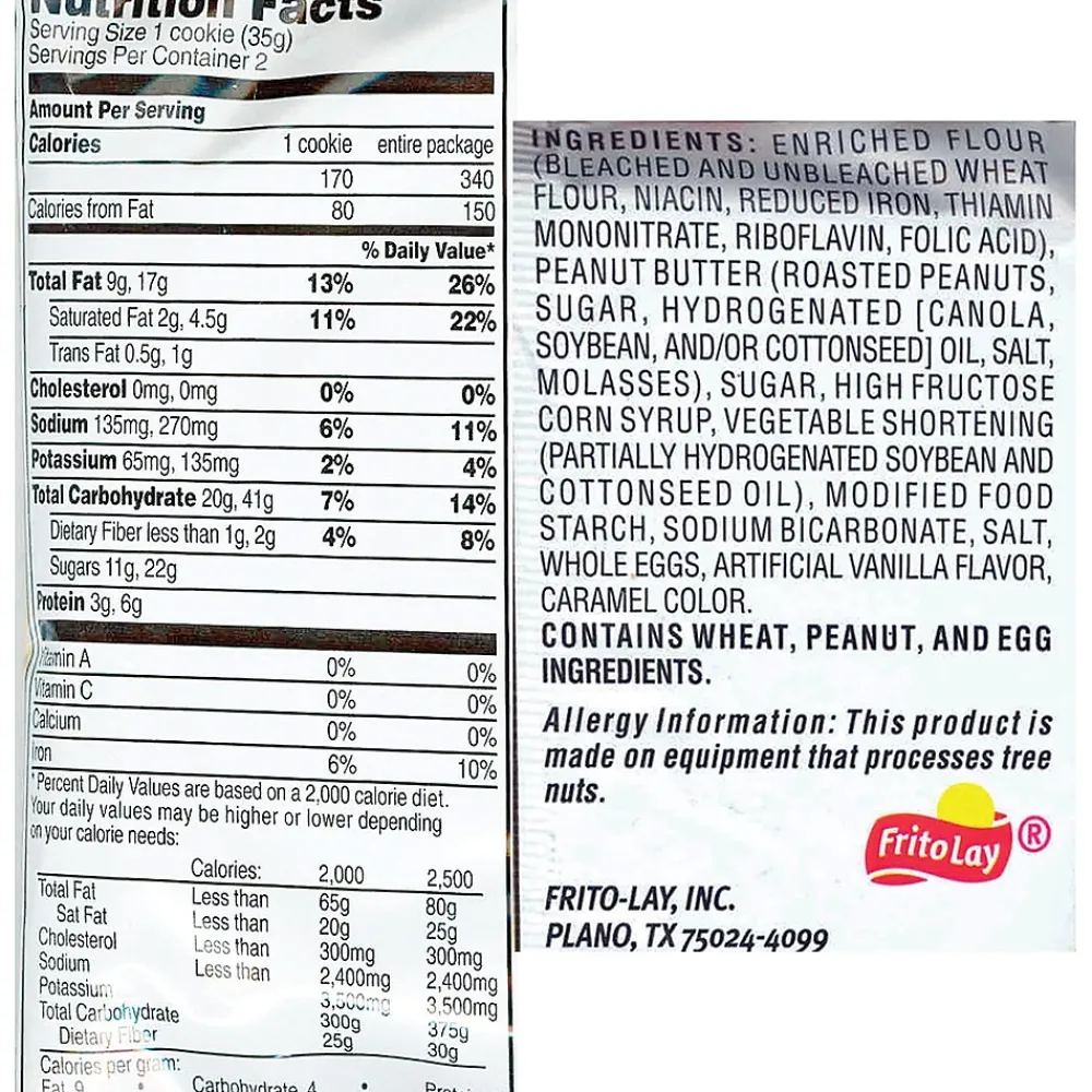 Grandma's Homestyle Peanut Butter Cookies, 2.5 oz., 60 Packs/Box (FRI45091)