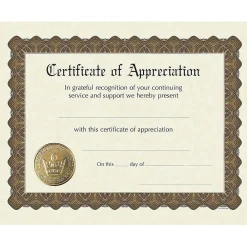 Awards & Certificates*Great Papers ® Appreciation Stock Foil Certificate, 11" x 8.5", 6/Pack (93000)