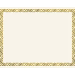 Awards & Certificates*Great Papers Braided Foil Certificates, 8.5" x 11", Beige/Gold, 15/Pack (963006)